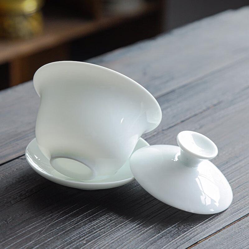 ZISIZ Dehua White Porcelain Gaiwan Kung Fu Tea Set