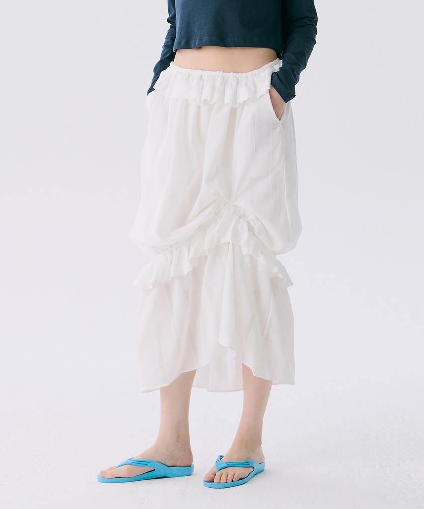 Jun Jun Space Vol12. Frill Long Skirt_White(Vol12. Frill Long Skirt_White
