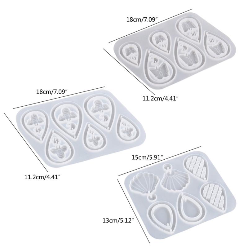 Jewelry Casting Molds Butterfly Bee Shells Pendant Epoxy Resin Molds with Hanging-Hole Mould Jewelry Making Craft Tools