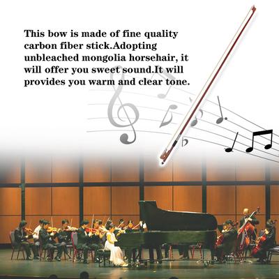 4/4 Size Black Carbon Fiber Violin Bow Rosewood Violin Bow Violin Parts