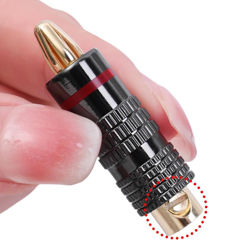 1-10Pcs New Gun Metal BANANA PLUGS 24K Gold-plated 4MM Banana Connector with Screw Lock for Audio Jack Speaker Plugs Banana Plug