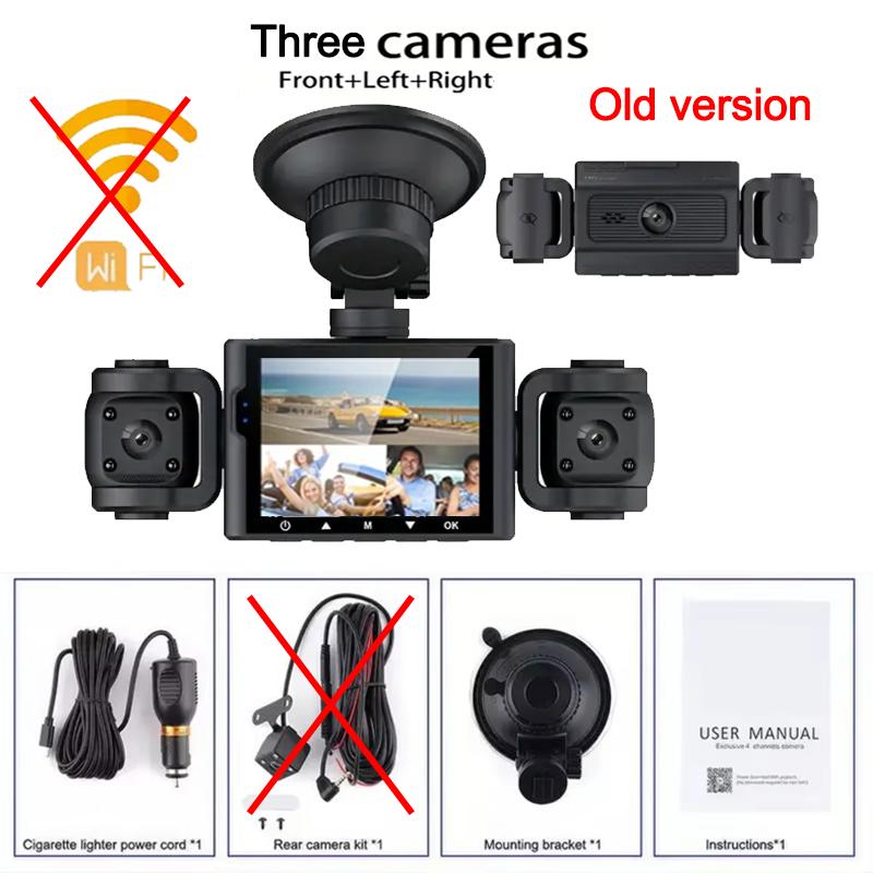 360° Car DashCam 3/4 Channels WIFI Video Recorder 1080P Car DVR  24H Parking Monitor Front With Rear View Night Vision Black Box