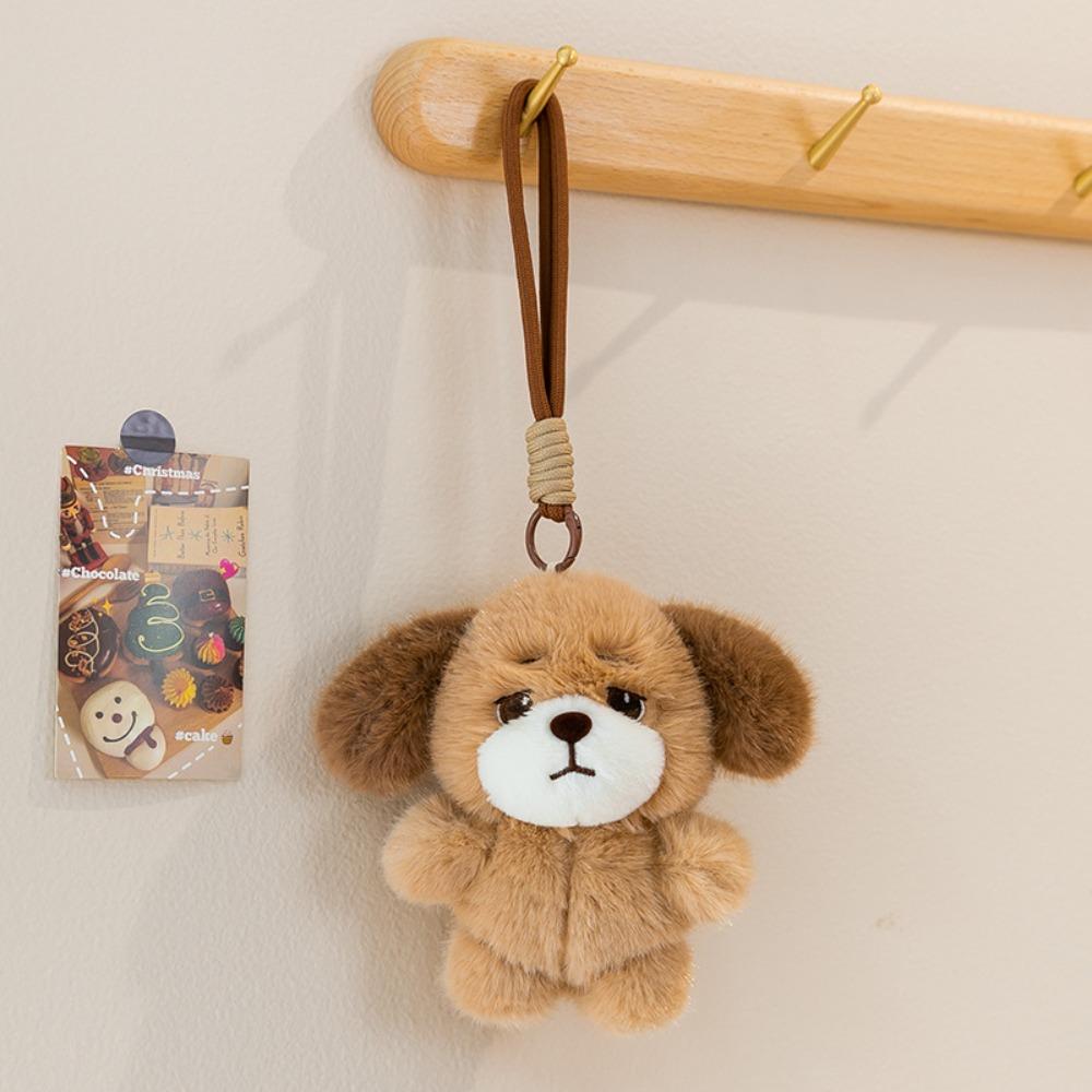 Animal Puppy Plush Keychain PP Cotton Puppy Doll Key Ring Sweet Plush Puppy Pendant Birthday Gift