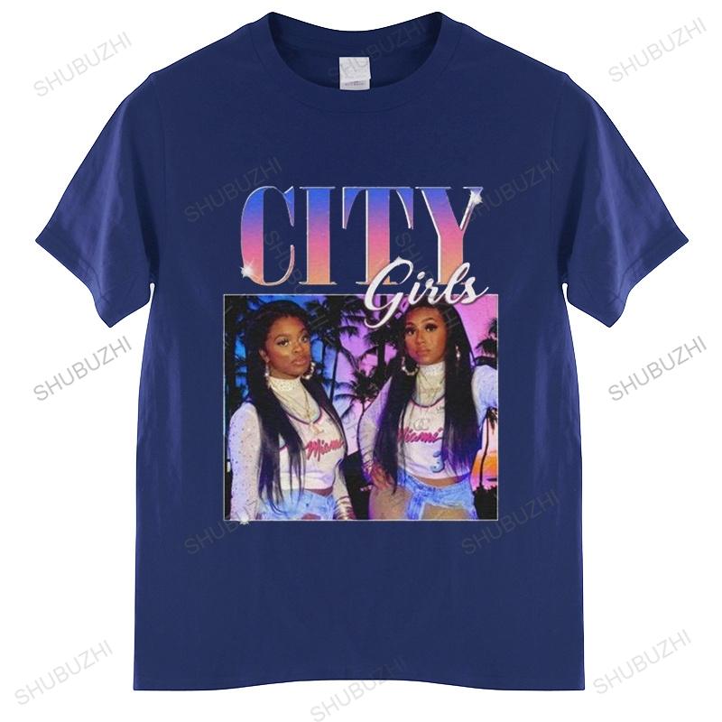 

Tshirt men cotton tops City Girls Rap Hip Hop 90s Retro Vintage T shirt Brand Cotton Tshirt Drop Shipping S