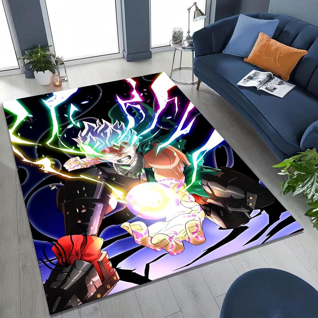 Anime My Hero Academia Deku Katsuki Kreslený koberec do ložnice obývacího pokoje na pohovku domů rohožka dekorace, dětská protiskluzová podložka na hraní