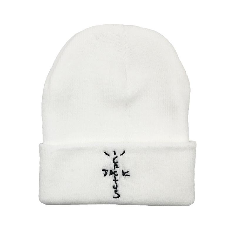 Travis Scott Cactus Jack Knit Hat With Embroidered Letter Pattern For Winter Warmth