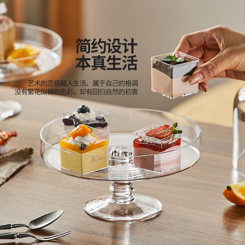 European Style Glass Cake Cover Steak Tray Dessert Table Decoration