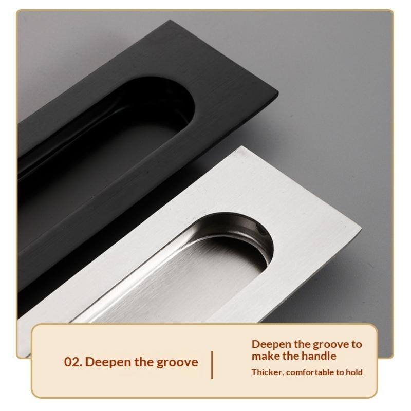 Poignée cachée en acier inoxydable Poignée de porte coulissante intégrée Poignée de tiroir de porte coulissante intégrée Poignée Noir Or Bronze