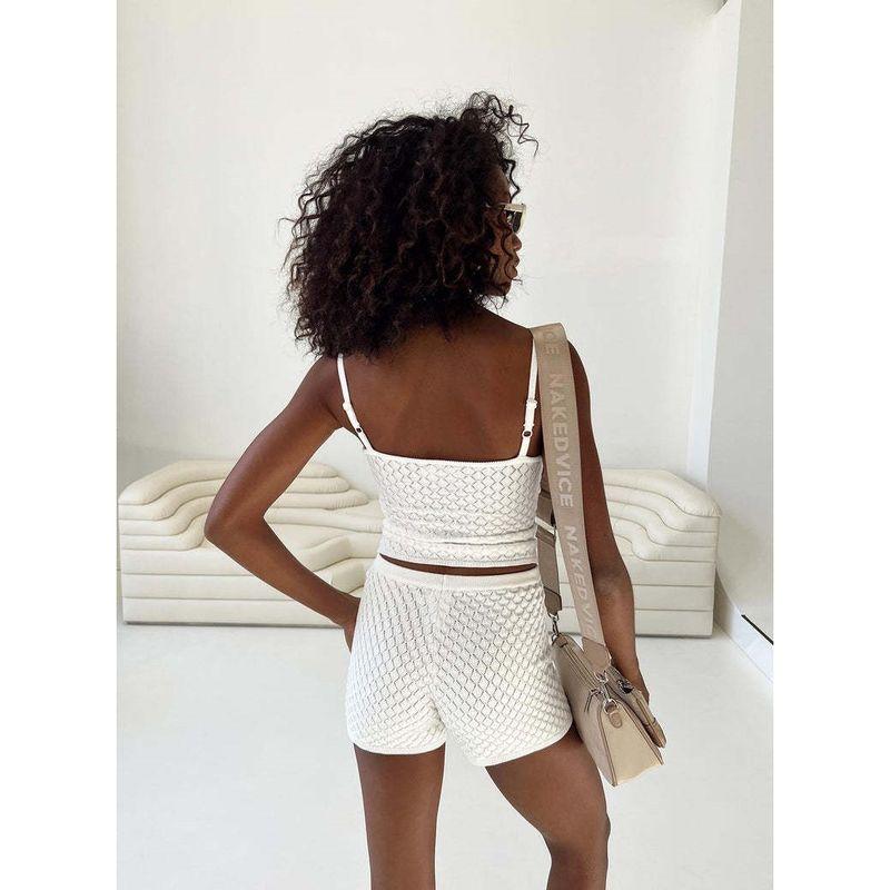 Elegant European and American Women's Clothing 2024 Summer Elegant New Arrival Fashion Suspenders Vest Casual Short Two-Piece Suit