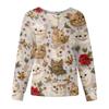 Women's Casual Fashion Long-Sleeve Single-Breasted Christmas Print Jacket