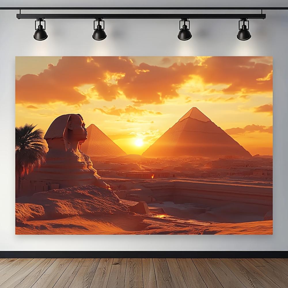 The background banner of the Egyptian Sphinx and Pyramid is suitable for indoor use or as a festive decoration at the entrance 180X110