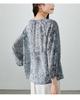 100% mulberry silk printed shirt for women's 2026 spring commuting versatile round neck silk top