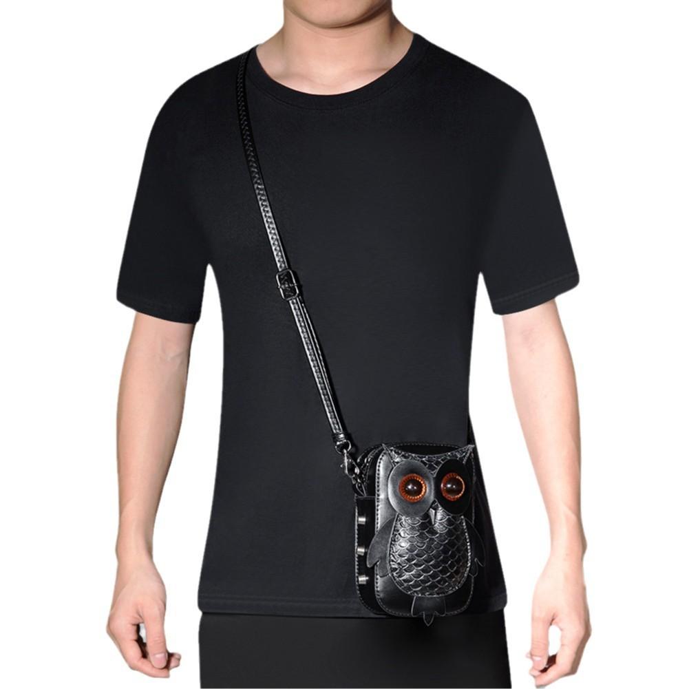 Pu Small Crossbody Bag For Women With Punk Style And Owl Design For Daily Use