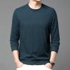 Autumn Youth Hoodie Long Sleeved T-shirt Men's Round Neck Light Luxury High-end T-shirt Knitted Business Base Shirt
