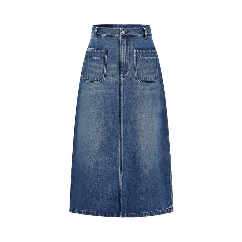 JZ Anna & Co Women's Washed A-Line Denim Skirt
