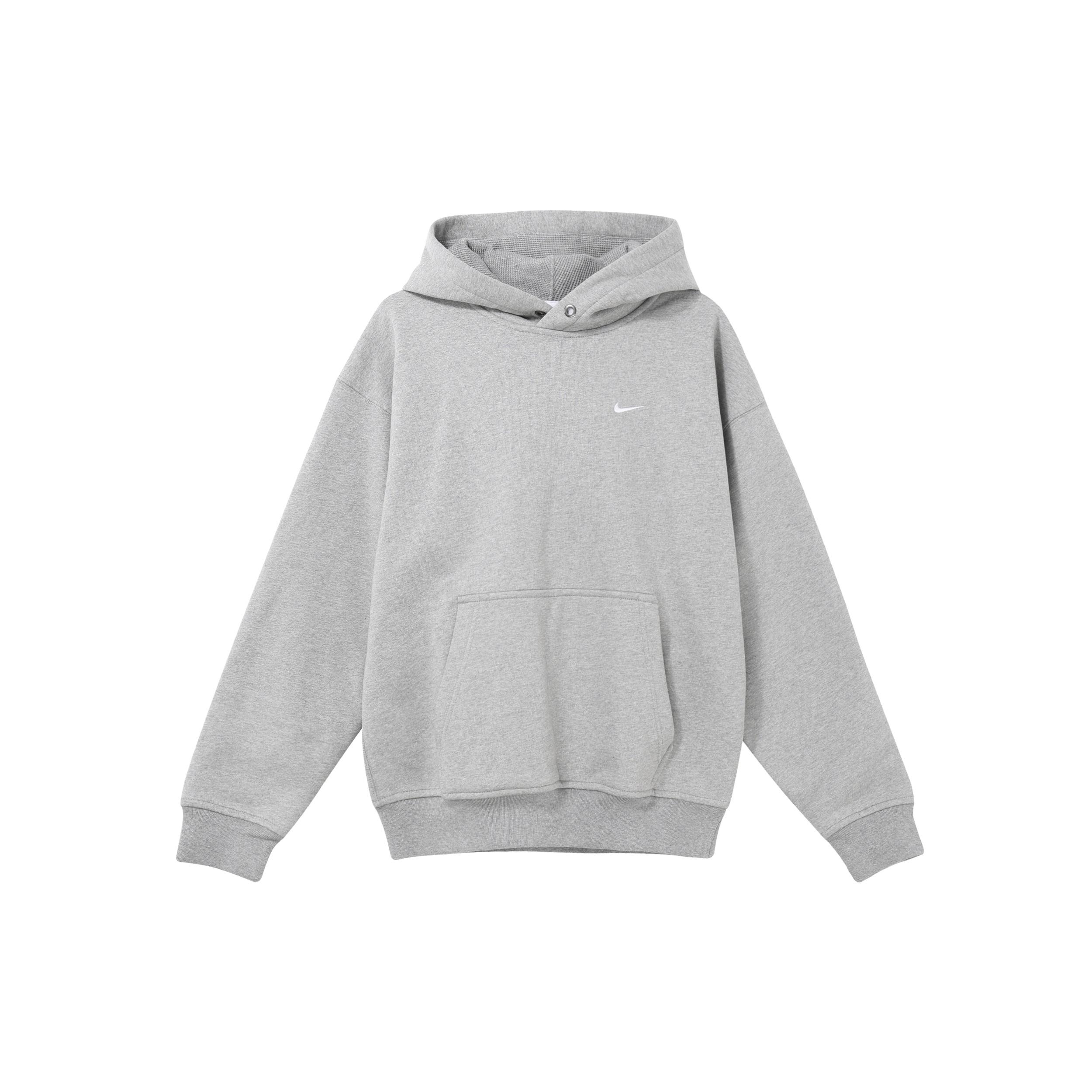 Nike Sportswear Solo Swoosh Fleece Pullover Hoodie Grey Men s FN3348-063 XXL