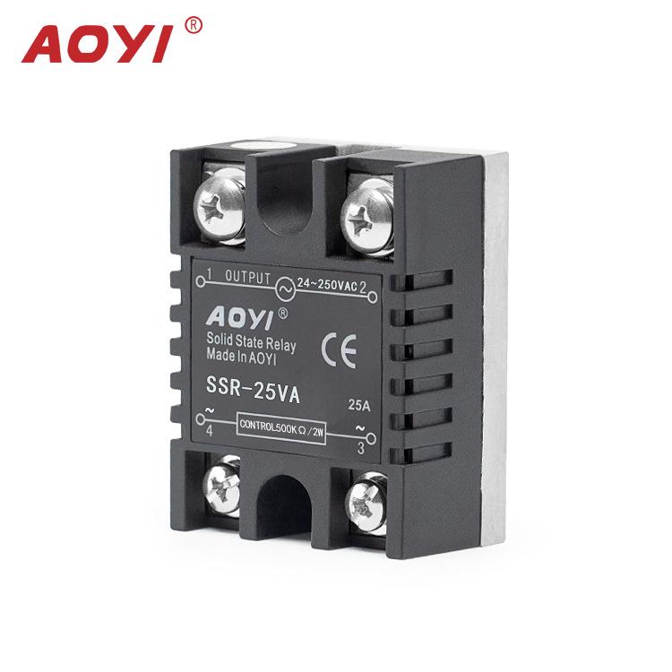 Releu cu stare solidă AOYI 24V, 25A-120A, Modul monofazat 220V AC SSR-VA
