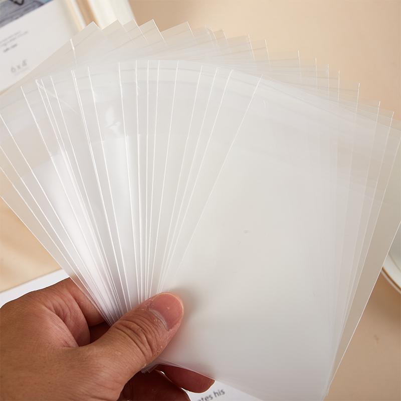 50 Adet Buzlu Şeffaf Kart Kılıfı Saklama Çantası Kart Fotoğraf Koruyucu Ticari Kartlar Kalkan Kapağı Paketleme Çantası Kilitli Poşet