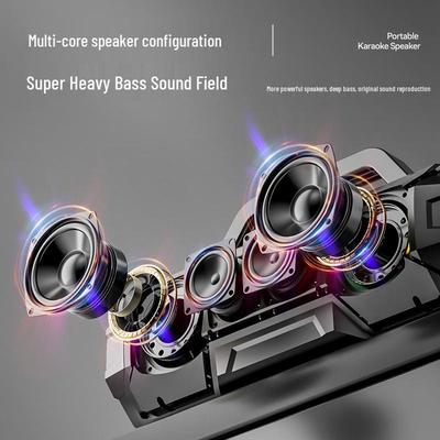 Bluetooth All-in-One Karaoke Machine with Live Streaming, OTG, Sound Removal, and Reverse Charging
