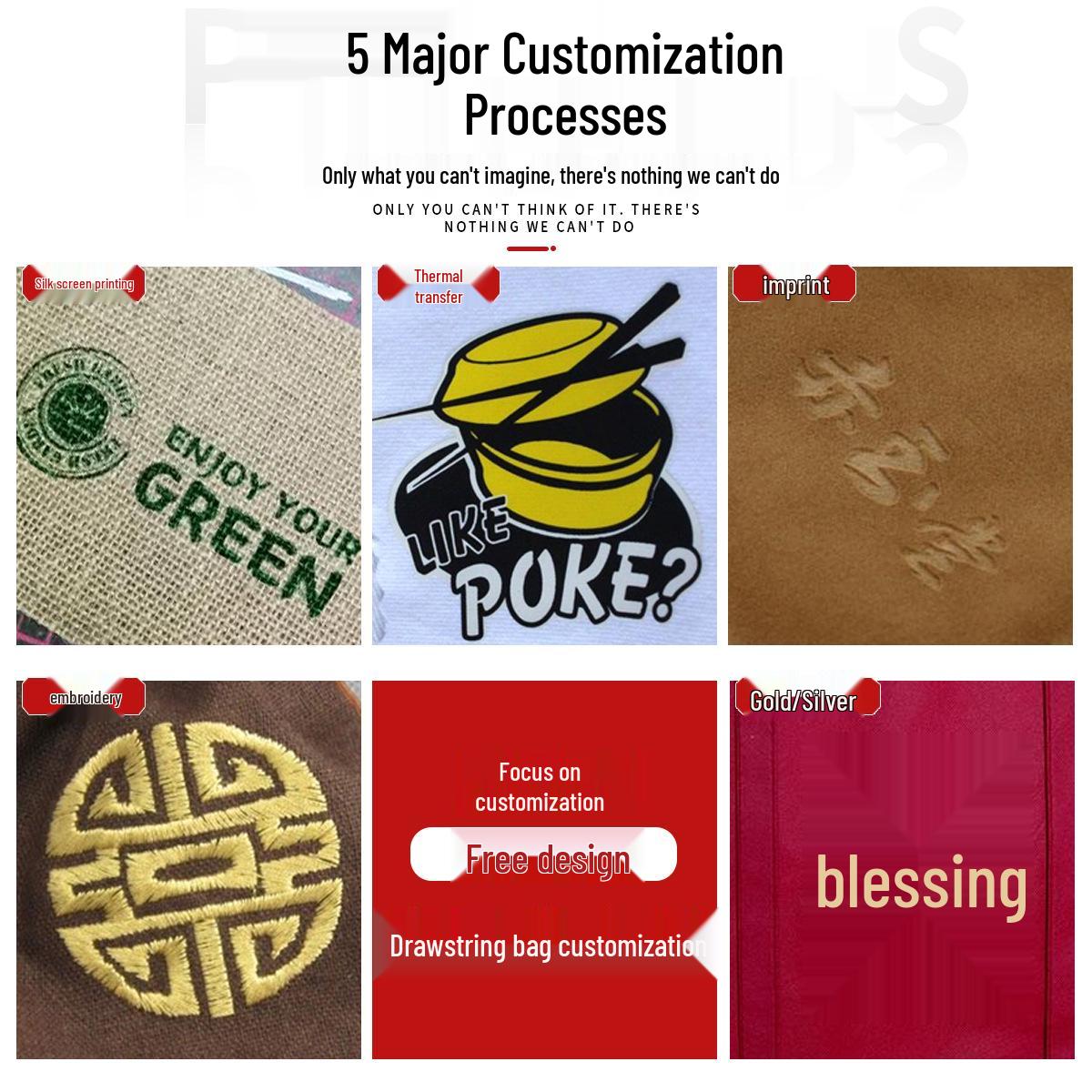 

Custom Logo Burlap Drawstring Gift Bags for Christmas 7cm x 9cm