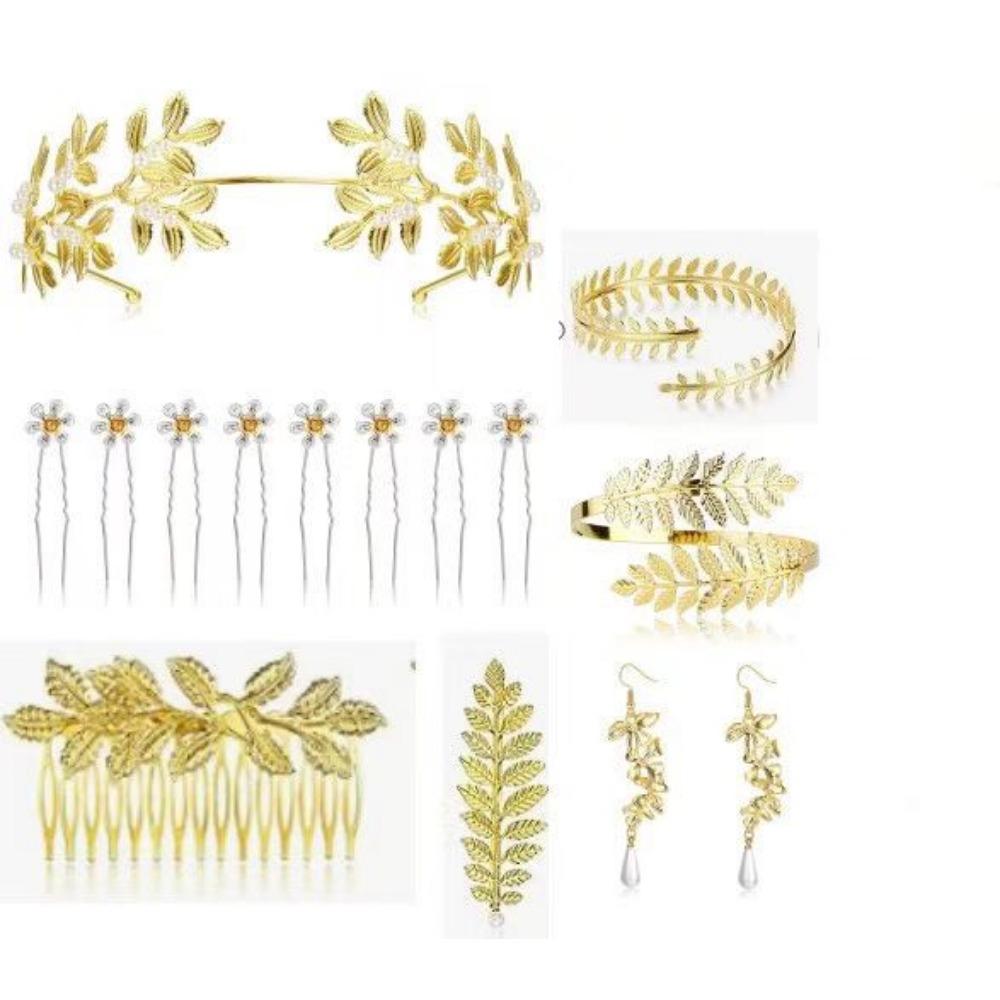 Hair Accessories Fashion Personality Gold Leaf Pearl Headband