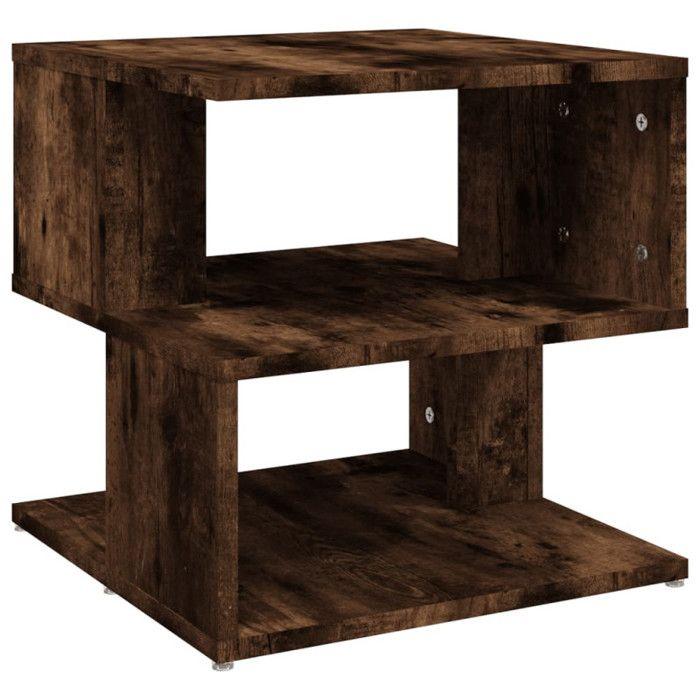 815810 vidaXL Table d'appoint Chêne fumé 40x40x40 cm Bois d'ingénierie
