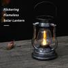 Solar Powered Hanging Candle Light Retro LEDs Oil Lamp Flickering Flameless Solar Lantern Outdoor