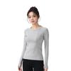 Women's Yoga Slim Fit Quick Dry Long Sleeve T-Shirt - Comfortable Round Neck Fitness & Pilates Wear