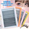 Natural C Curl Individual False Eyelashes: 120 Clusters, 10-16mm, DIY Dense Segmented Lashes