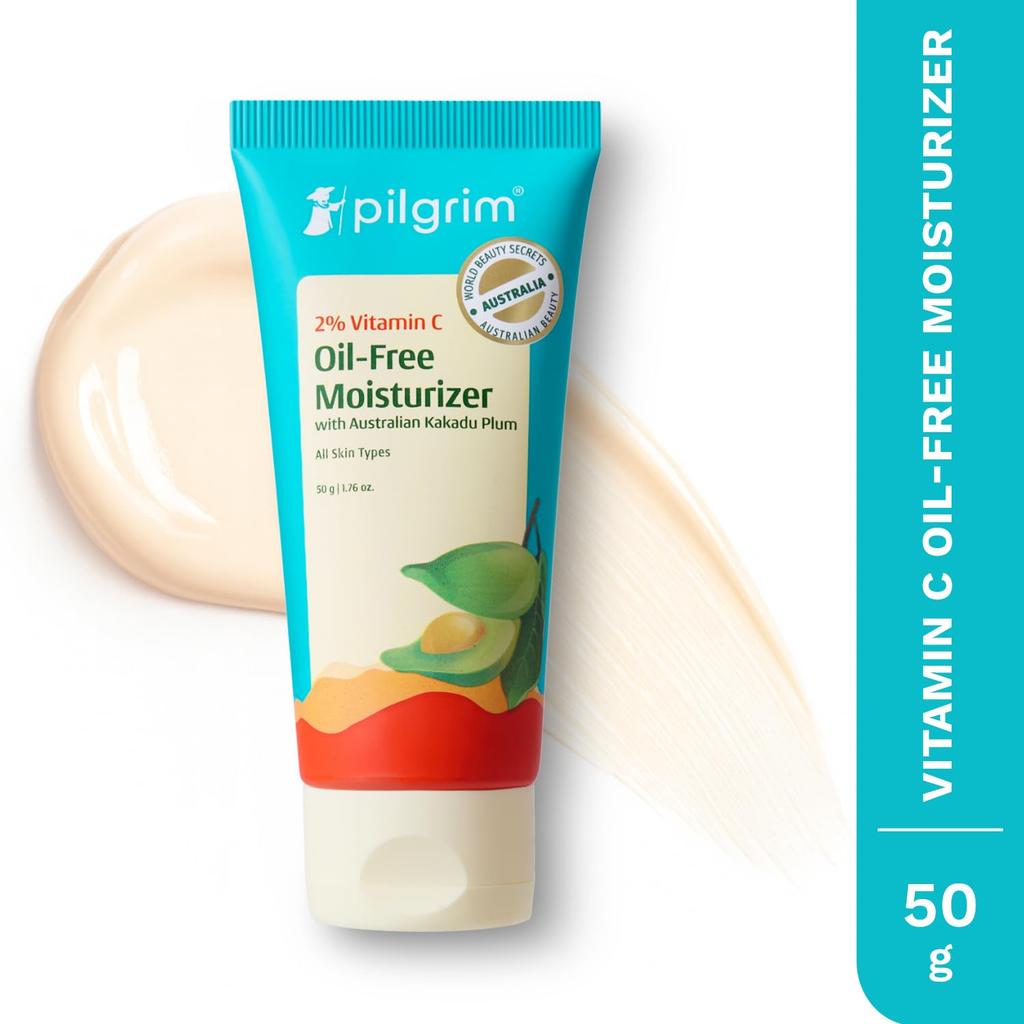 Pilgrim 2% Vitamin C Oil Free Moisturizer For Oily Acne Prone Skin Lightweight Daily Face Cream 50 G Hydrating