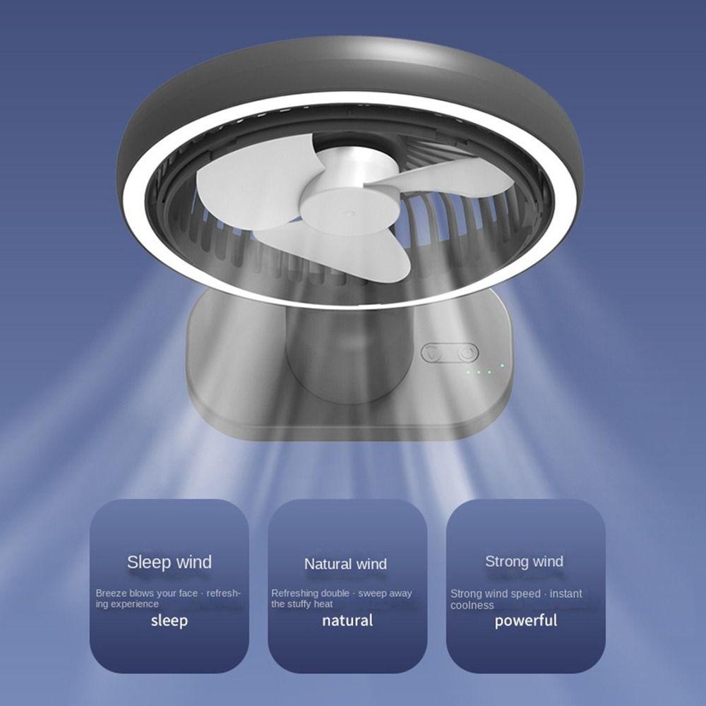 Portable Rechargeable Fan with Light Camping Fan Rechargeable Desktop Portable Circulator Wireless Electric Fan LED Night Light