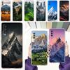 Phone Case For Samsung A56 A36 A26 A24 A16 A14 A12 A32 A50 A70 A22 A40 A34 A54 A42 A52 5G A06 Cover Mountain Peaks Landscape