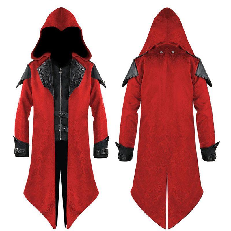 Medieval Retro Halloween Stitching Jacket Long Sleeves Men Costume Cosplay
