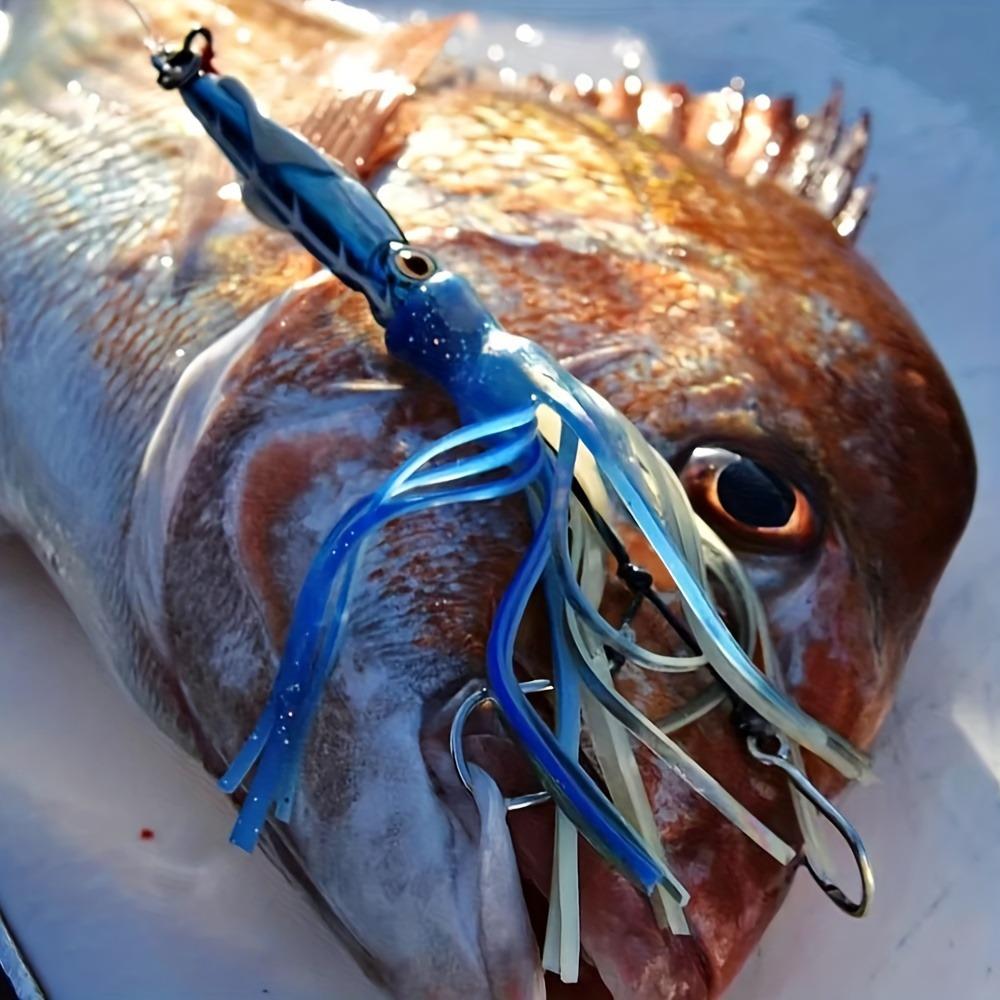 Leuchtende galvanisierte Oktopus-Tintenfisch-Köder, Doppelhaken, 60-200g Blei-Fisch Eisenplatten-Köder.