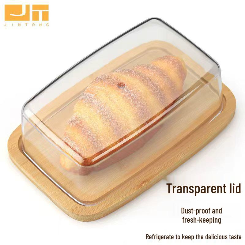 Bamboo Butter Dish with Lid - Cake & Cheese Storage Box