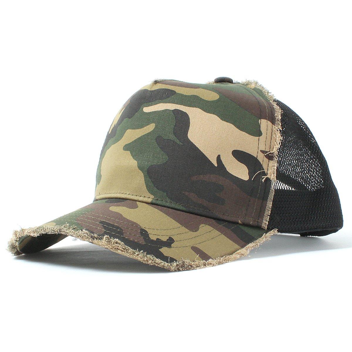 

Basic Enchi Damage Mesh Remade and Solid and CAMO Cap, Customizable, Color, Women s Men s,