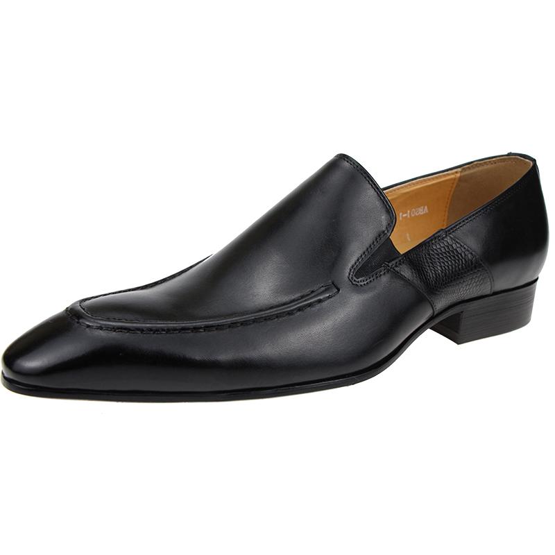 

Обувь из натуральной коровьей кожи ручной работы Мужские туфли Sapato Social Formal для свадебного платья Лоферы Заостренный носок Стильная обувь 45 чёрный