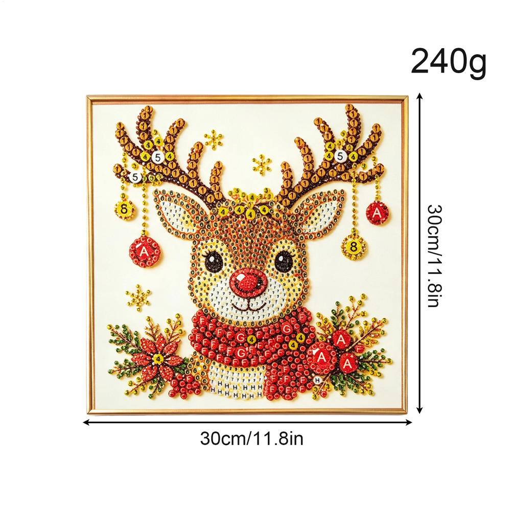 Christmas Framed 3D Pearl Painting Kit, DIY Sparkling Pearl Art Set, Beginner-Friendly Holiday Wall Decor Craft for Adults