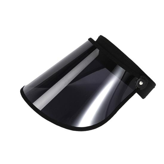 UV Protection Sun Hat, Black Transparent Visor Hat, Open-top Hat, Transparent, Oil and Rain Resistant, Plastic for Cycling
