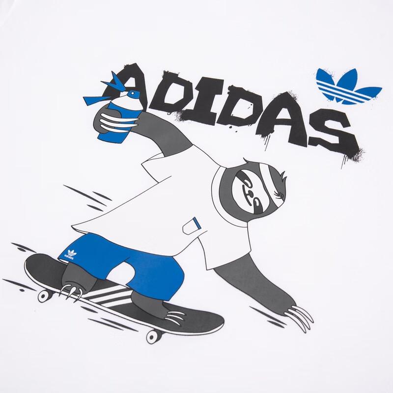 Adidas Originals Cartoon Sloth Print Round Neck Short Sleeve T-Shirt Men Tops White HB2740