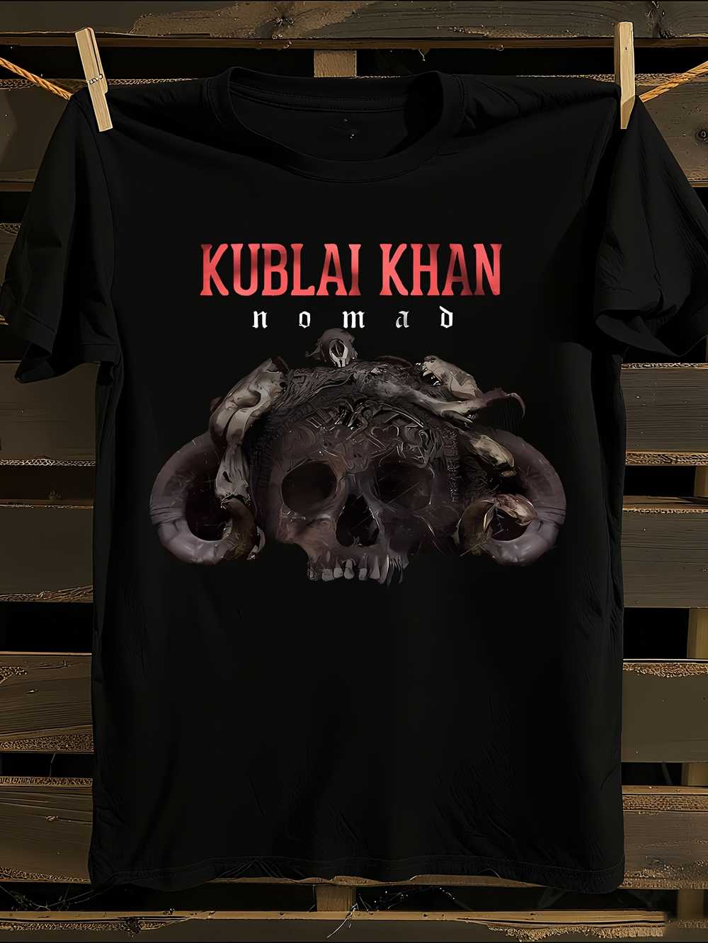 

Kublai Khan Metal Music Graphic T-Shirt Mens Tshirt Womens Tshirts with Letters Print Short Sleeves T-Shirt Casual Street Tee Shirt Top M