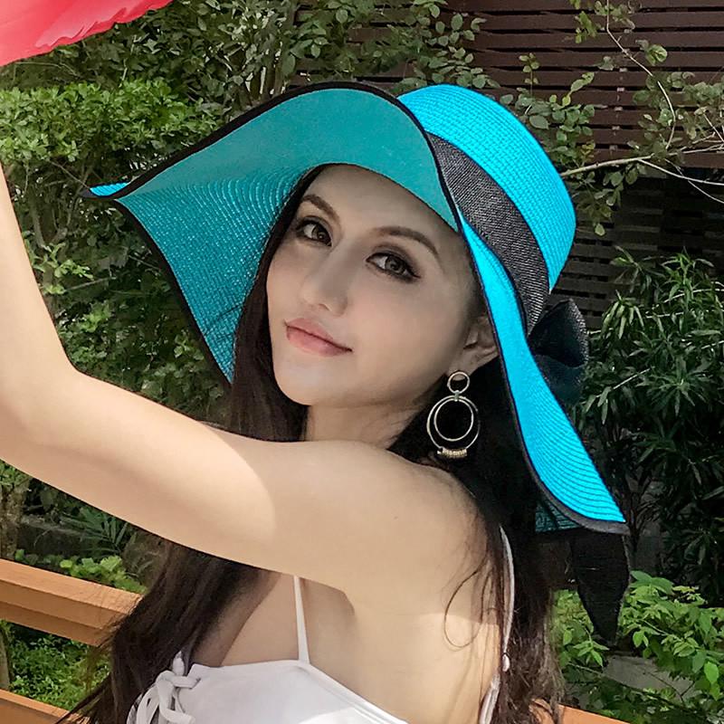Women's Large Brim Straw Sun Hat for Summer Beach and Seaside Vacation, Anti-UV Protection