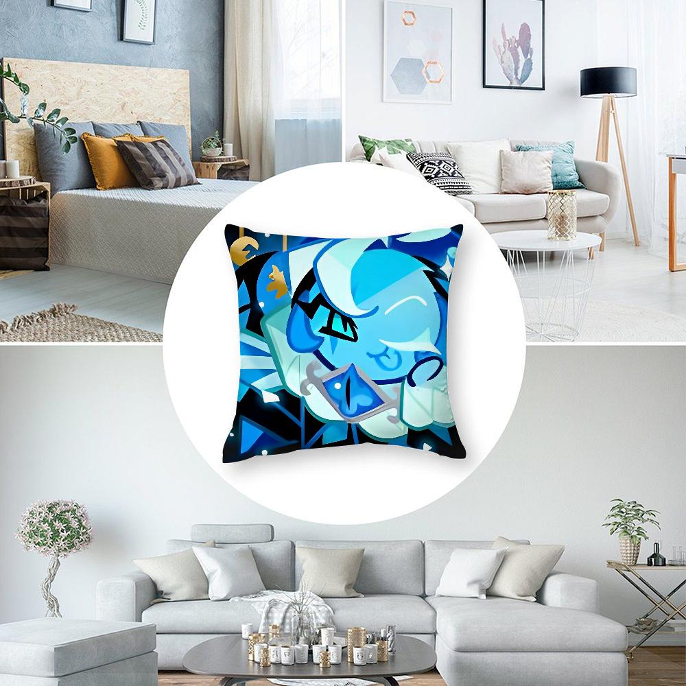 Game C-Cookie Run Kingdom Pillow Case Short Plush Pillow Covers Sofa Decorative Gift Home Double-sided Printing Cushion Cover