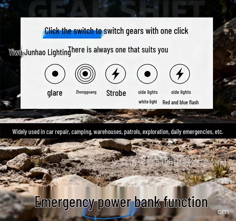 Rechargeable Zoom White Laser Flashlight - Super Bright, Long-Range Outdoor Searchlight with Signal Light