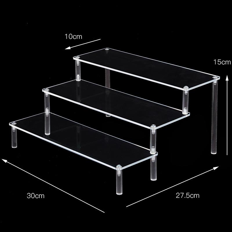 Clear Acrylic Tiered Display Stand for Figurines, Dolls & Jewelry