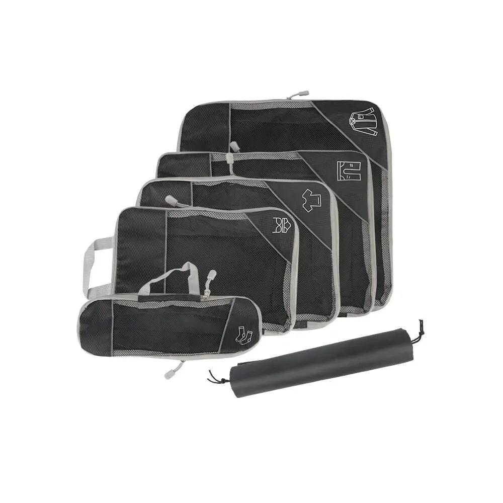 3/6 Pieces Travel Storage Organizer Set With Portable Lightweight Suitcase Bags Compressed Packing Cubes Shoe Bag Mesh Luggage