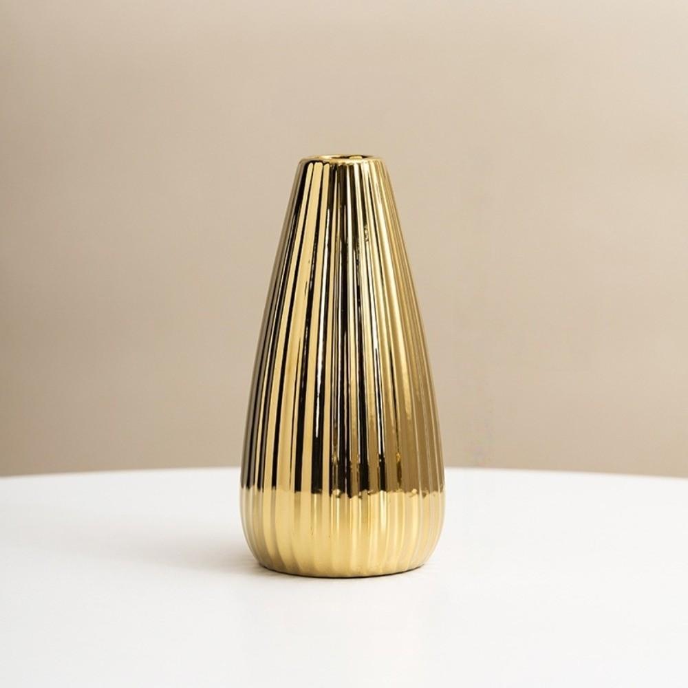 Decorative Flowerpot Floral Arrangement Tabletop Decor Ceramic Electroplated Vase  Living Room