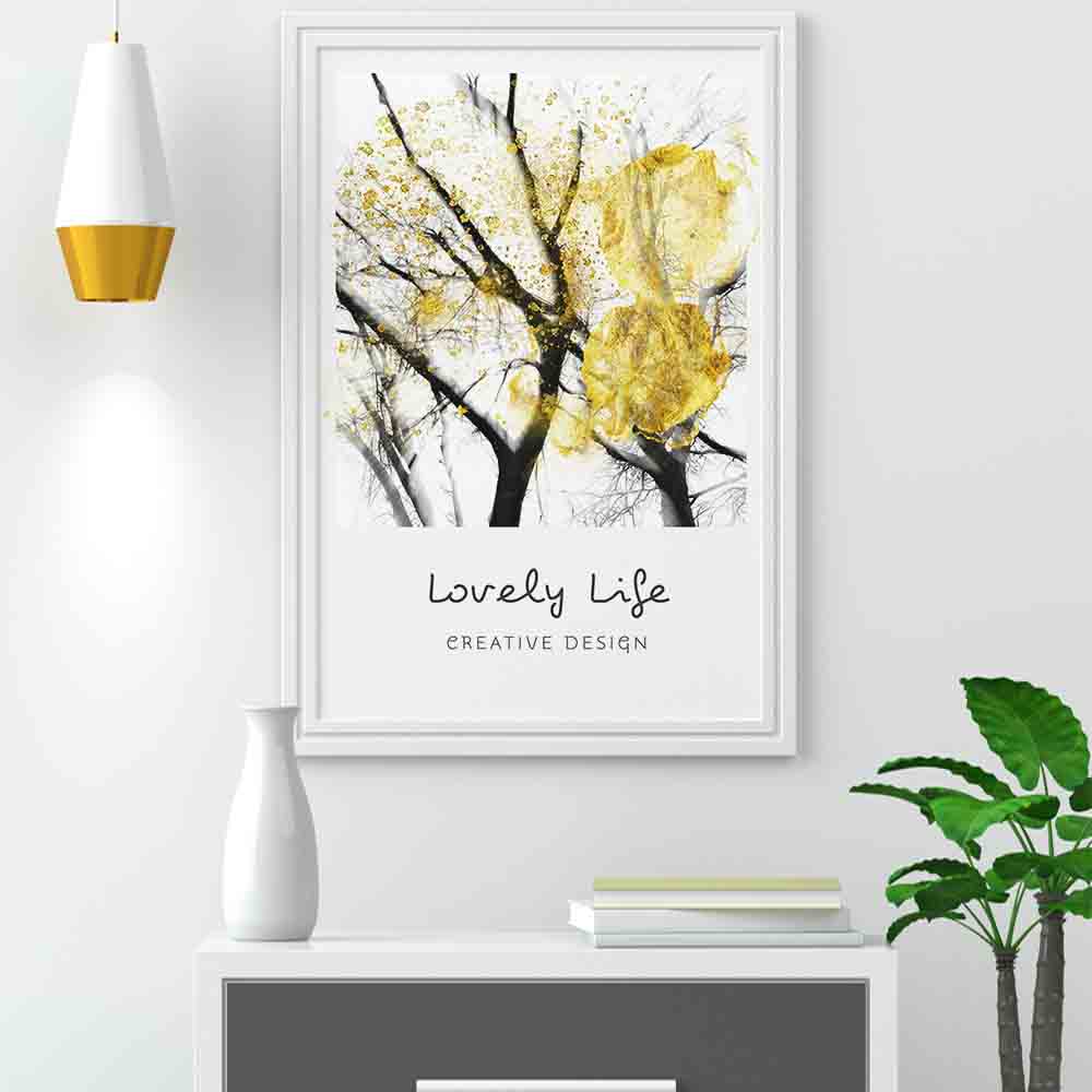 

Nordic simple plant oil painting branch still life art canvas painting living bathroom ... 21*30cm No Frame