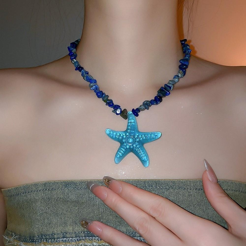 Y2K Accessories Starfish Clavicle Chain Pendant Beach Choker Starfish Necklace  Summer Party