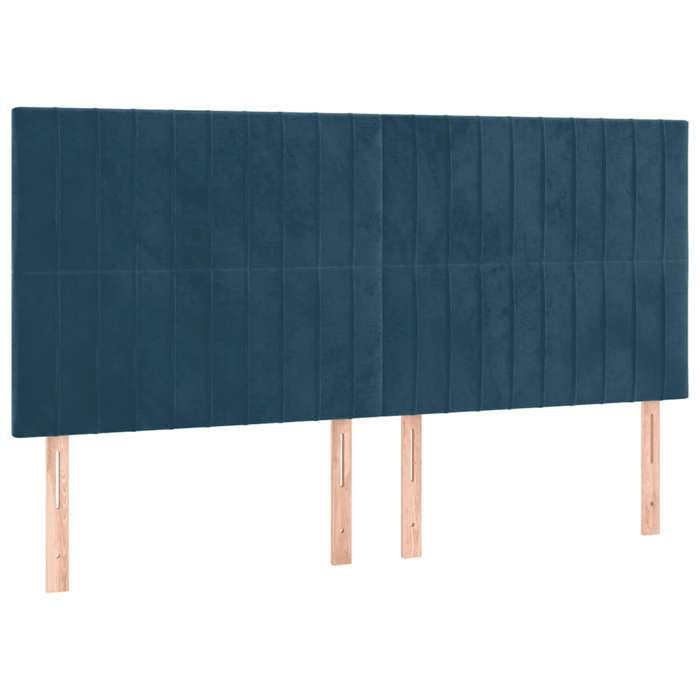Exclusive House - Dark Blue Headboard 160 X 5 X 118/128 Cm Velvet
